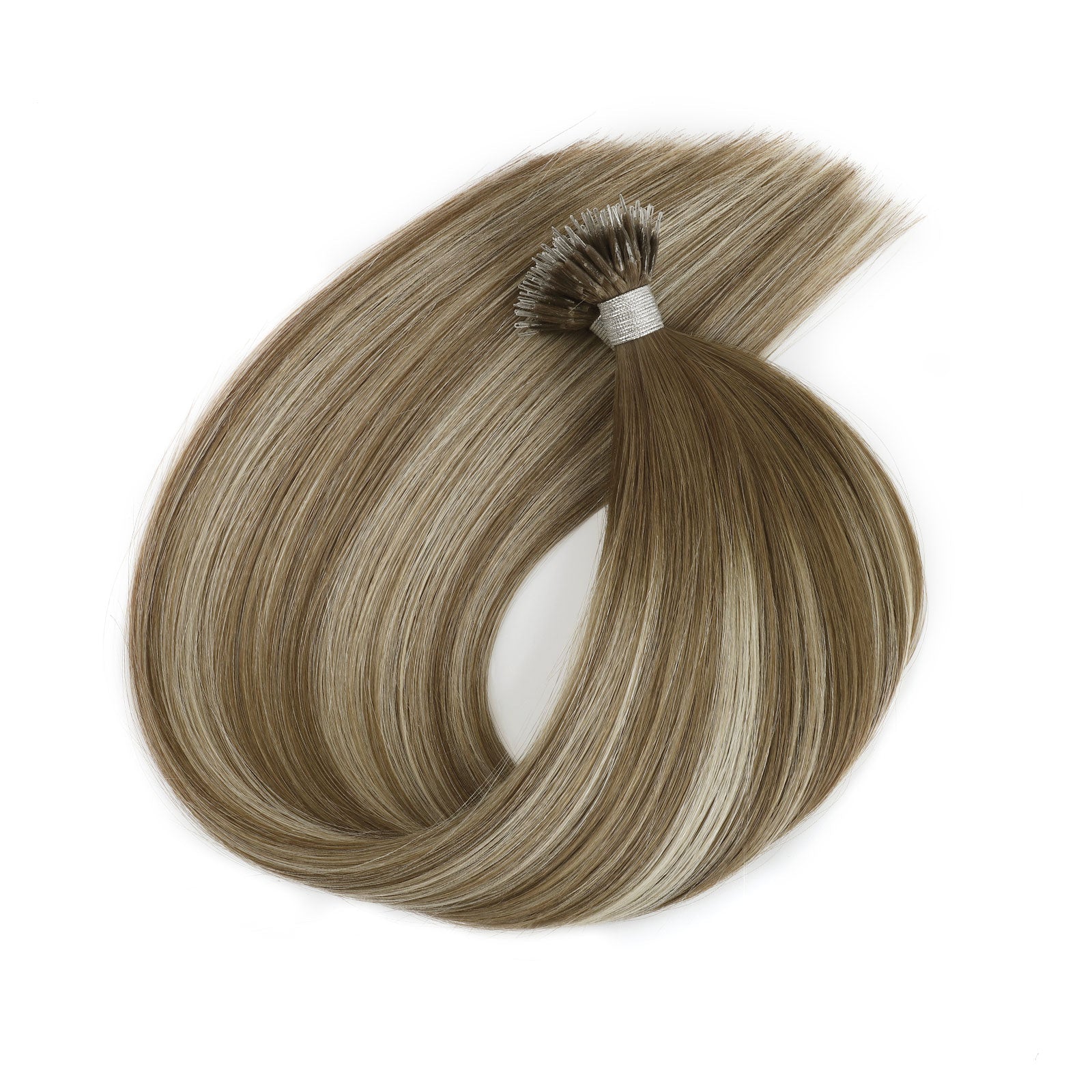 Virgin Nano Ring Hair Extensions Rooted Highlight R3-P3/60#