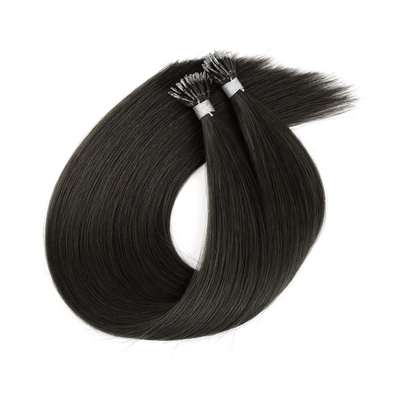 Virgin Nano Ring Hair Extensions 1B# Off Black