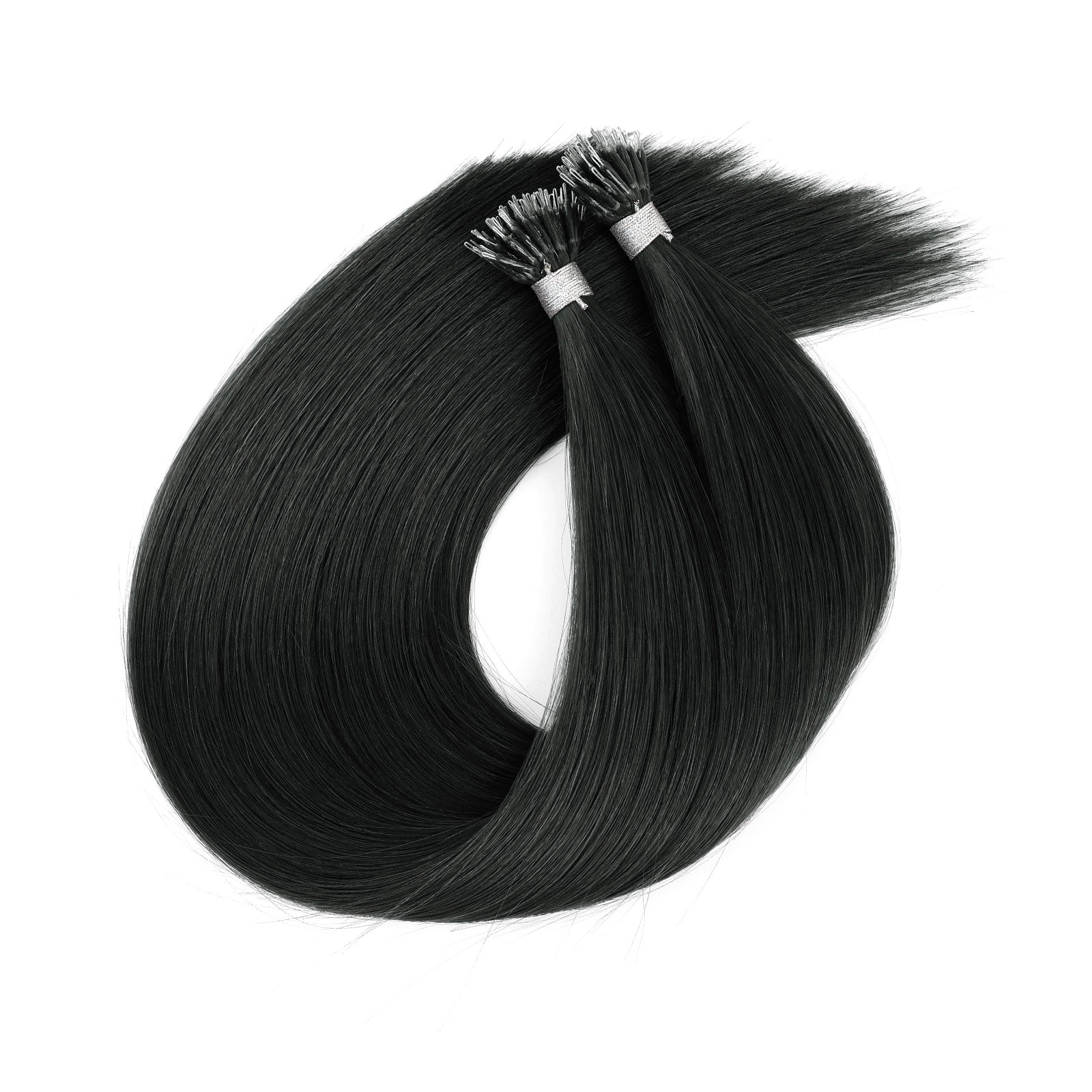 Virgin Nano Ring Hair Extensions 1# Jet Black