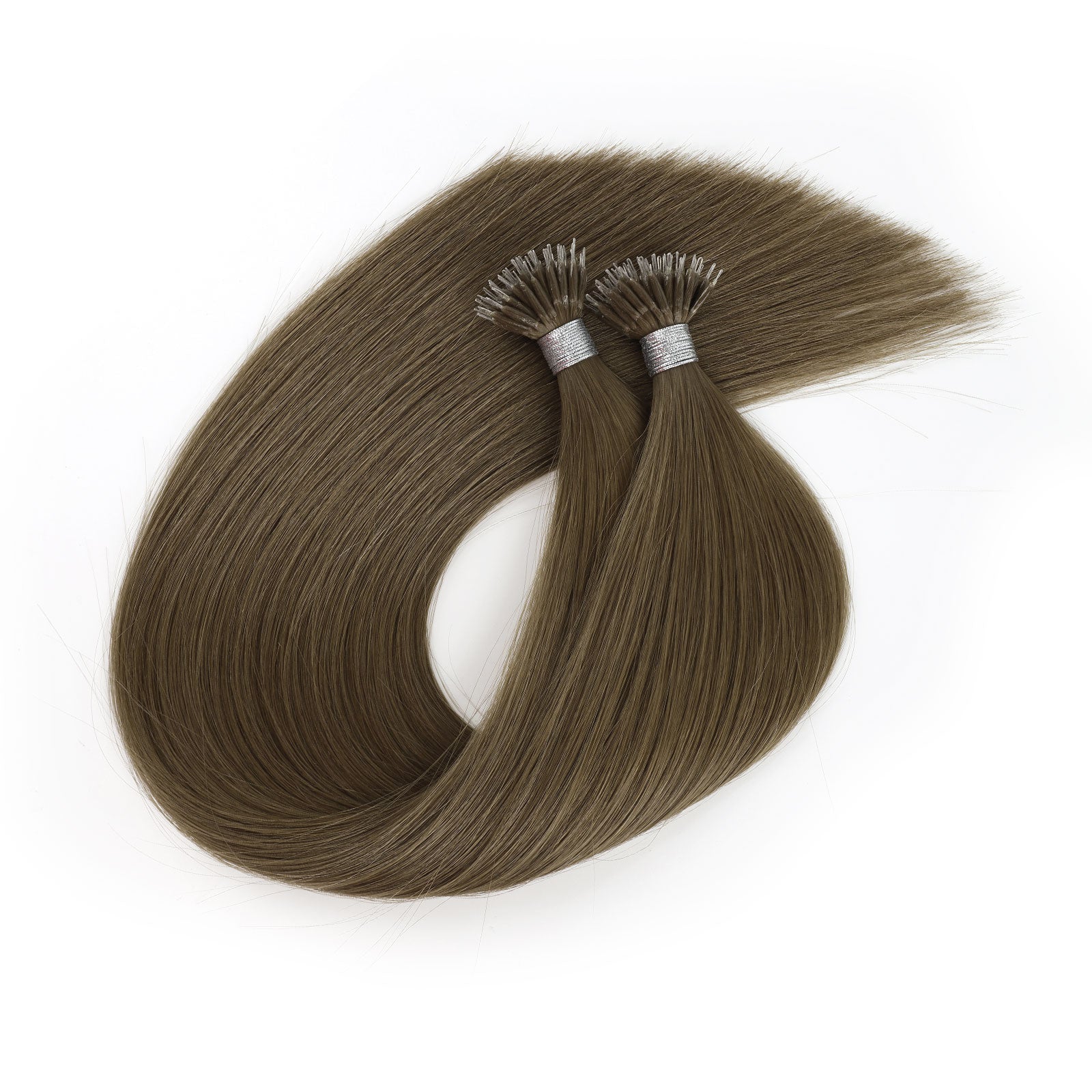 Virgin Nano Ring Hair Extensions 4# Warm Chestnut Brown