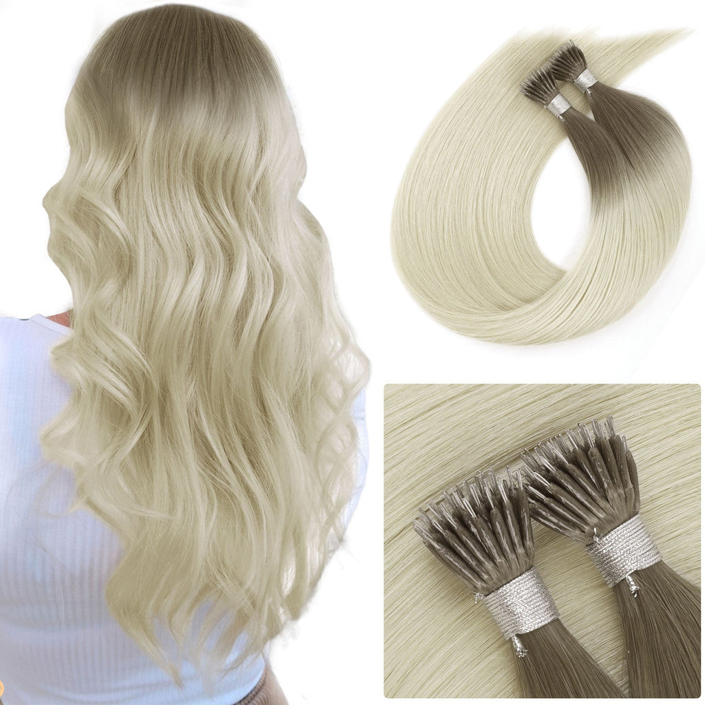 Virgin Nano Ring Hair Extensions Ombre T16A/60A#