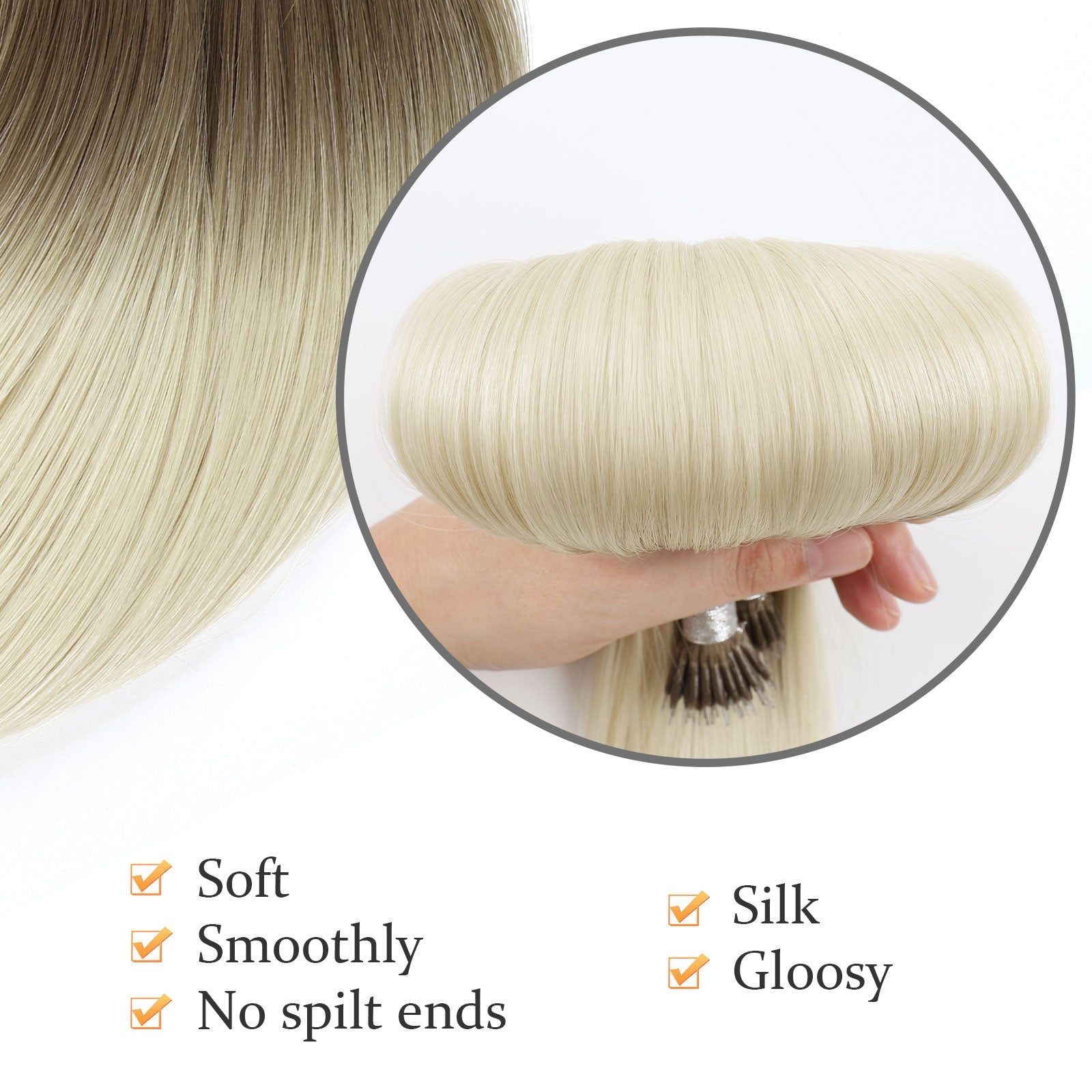 Virgin Nano Ring Hair Extensions Ombre T9/60#