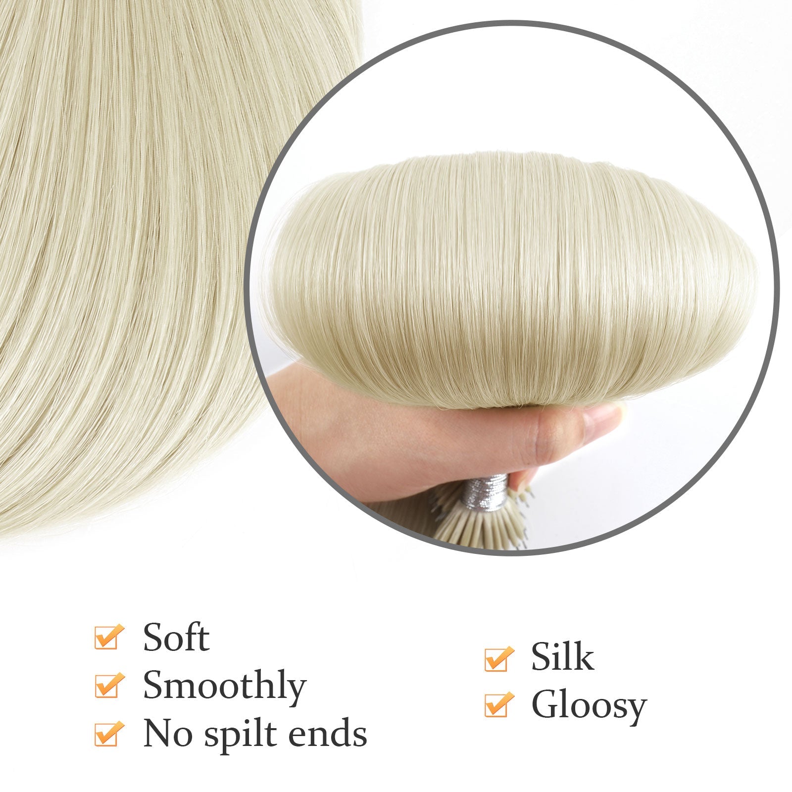 Virgin Nano Ring Hair Extensions 60# Light Blonde