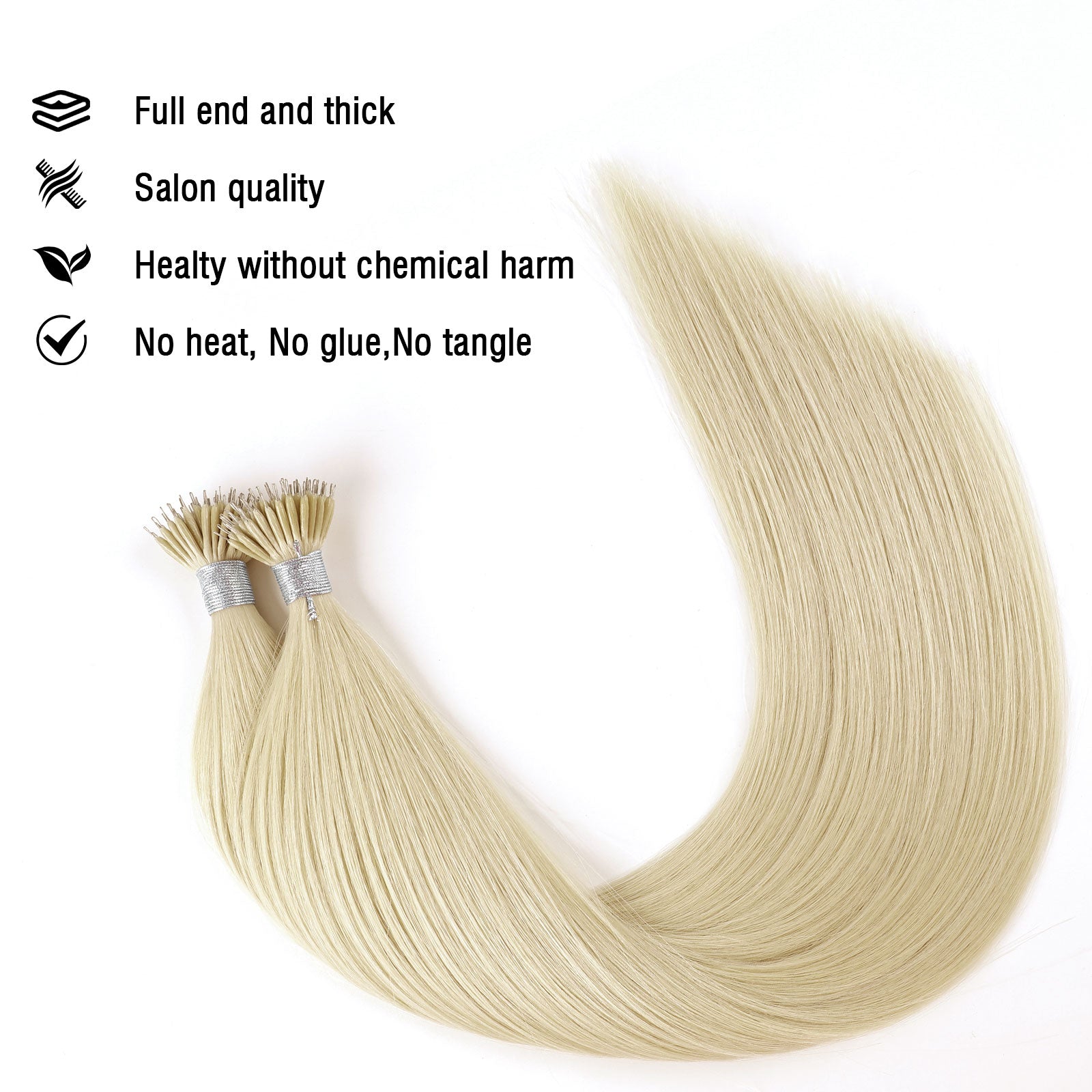 Virgin Nano Ring Hair Extensions 613# Beach Blonde