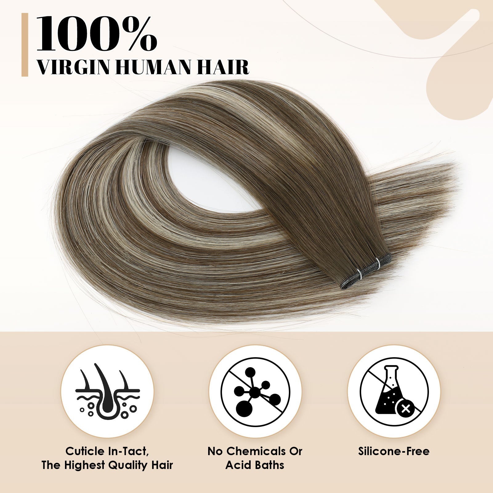 Virgin Genius Weft Rooted Highlights R3-P3/60#