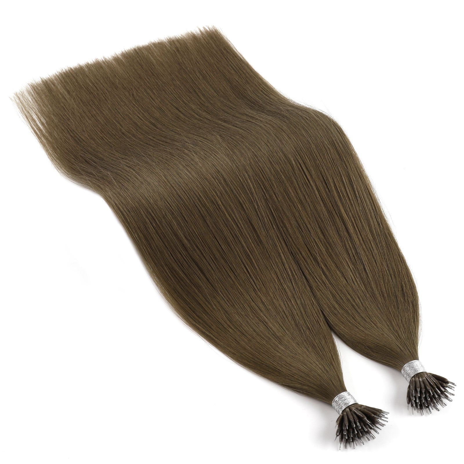 Virgin Nano Ring Hair Extensions 4# Warm Chestnut Brown