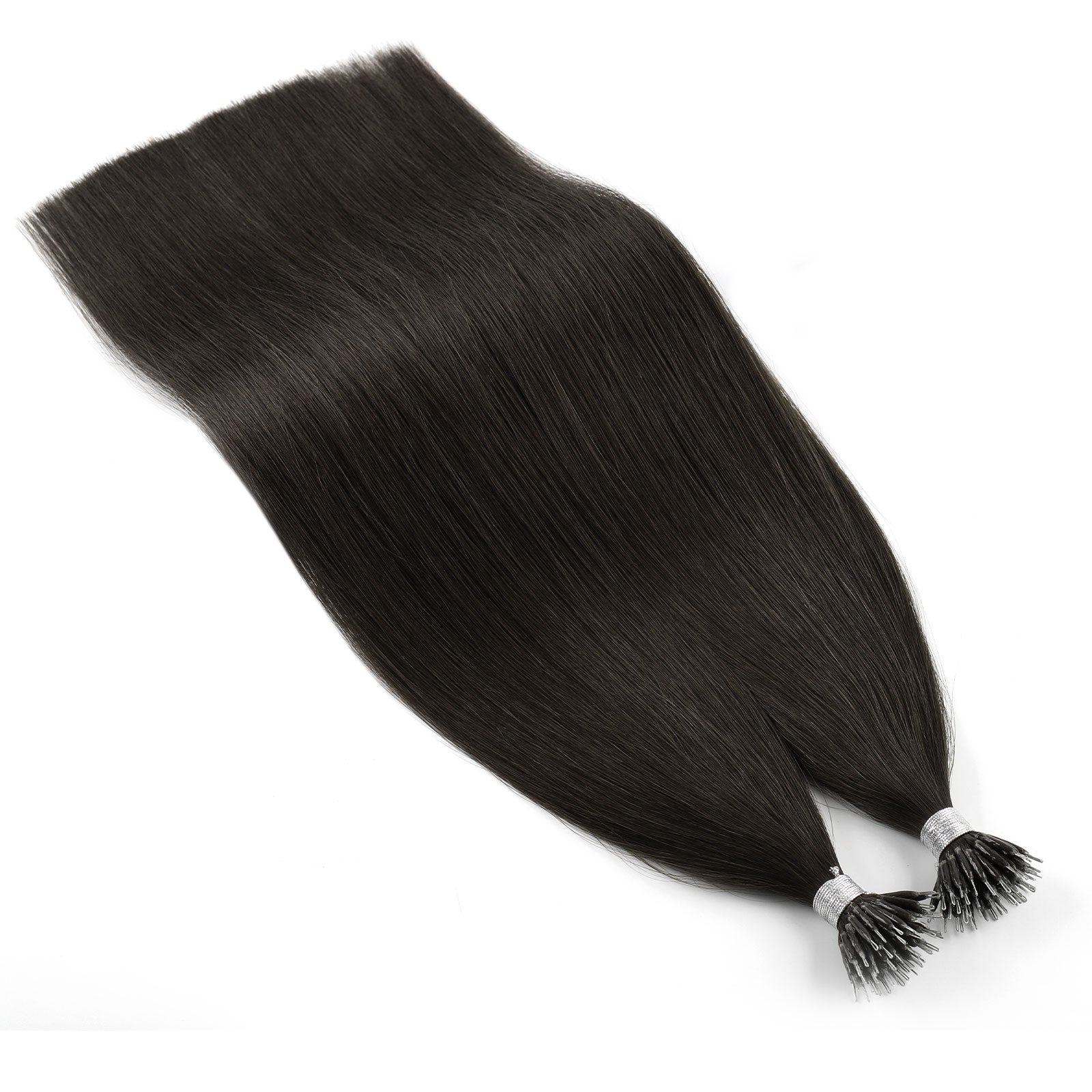 Virgin Nano Ring Hair Extensions 1B# Off Black