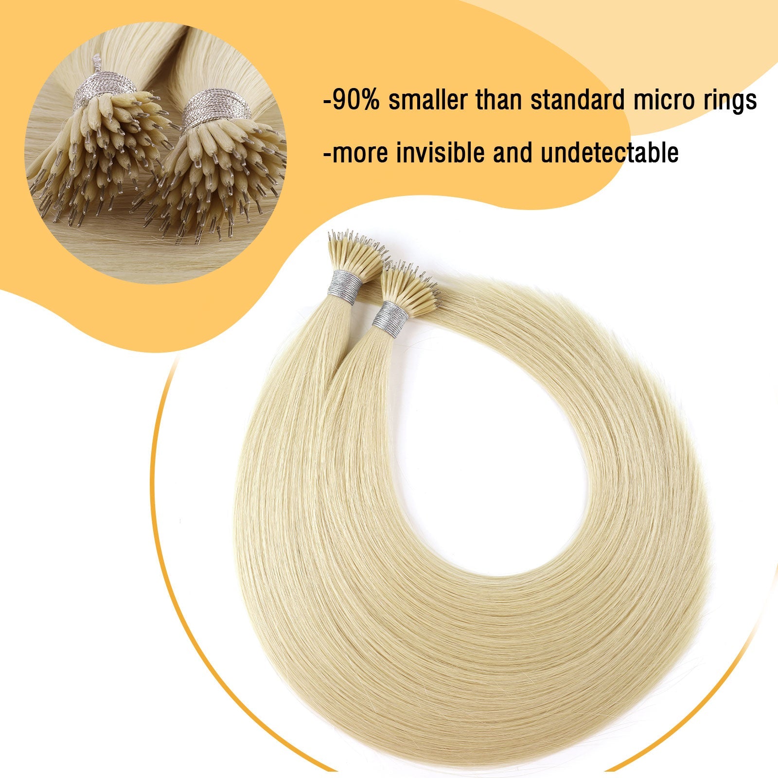 Virgin Nano Ring Hair Extensions 613# Beach Blonde
