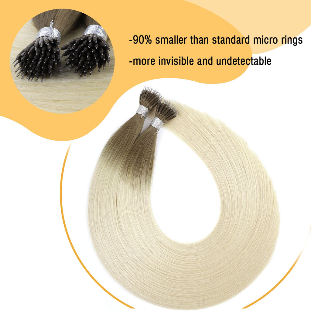 Virgin Nano Ring Hair Extensions Ombre T9/60#