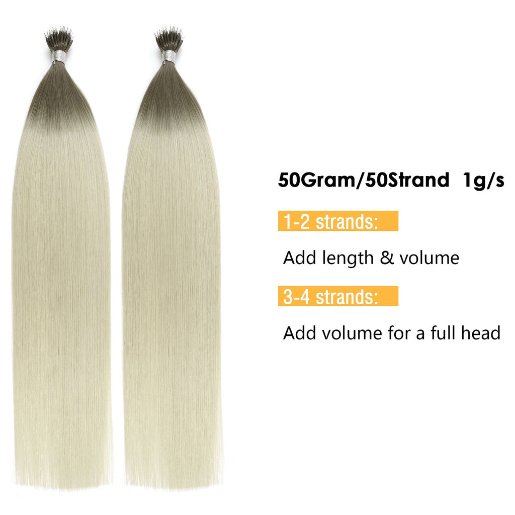 Virgin Nano Ring Hair Extensions Ombre T16A/60A#