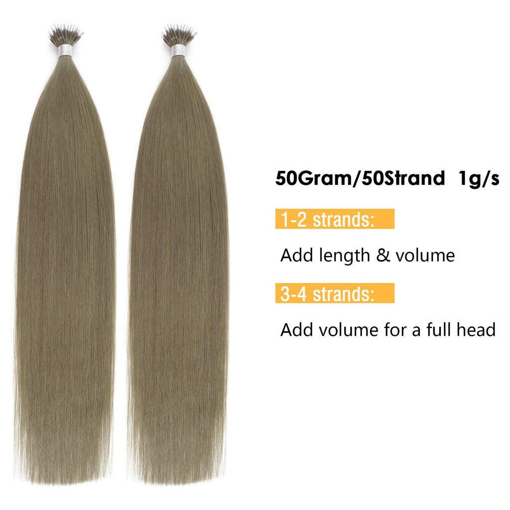 Virgin Nano Ring Hair Extensions 18A# Sandy Brown