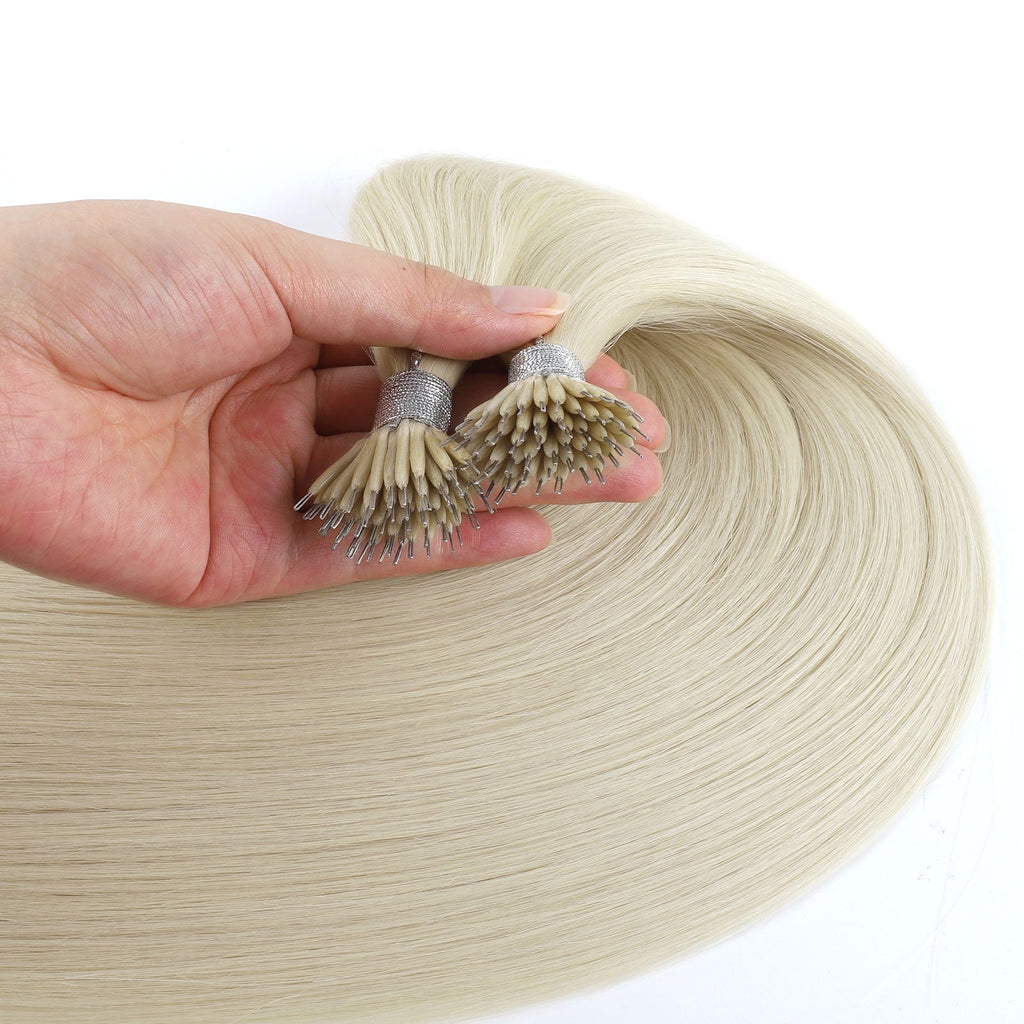 Virgin Nano Ring Hair Extensions 60# Light Blonde