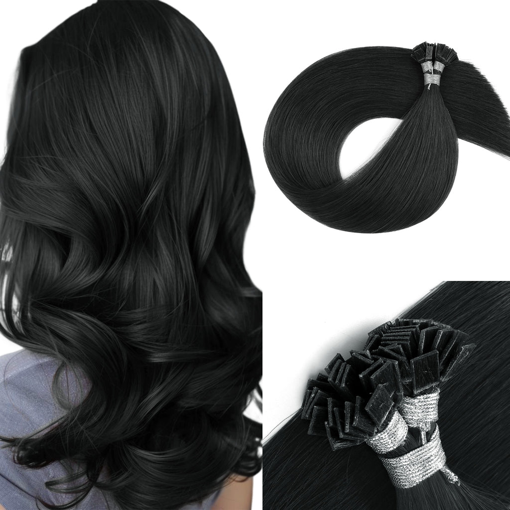 Keratin Bond Extensions Virgin Hair 1# Jet Black