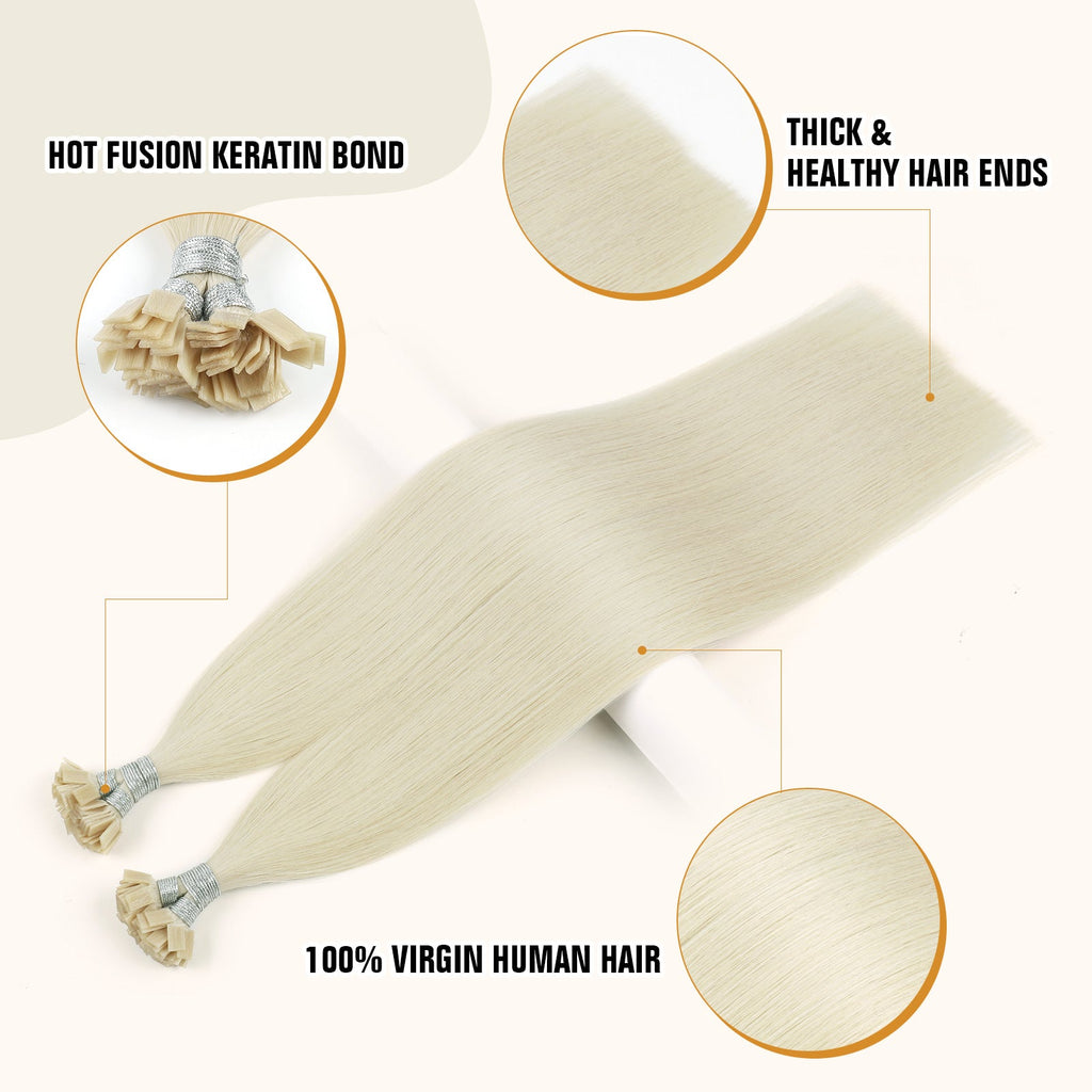 Keratin Bond Extensions Virgin Hair 60# Light Blonde