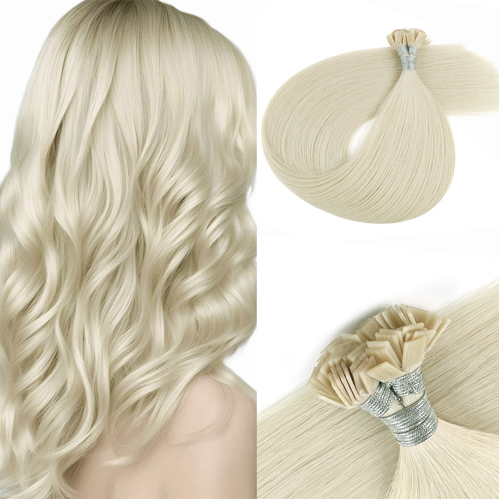 Keratin Bond Extensions Virgin Hair 60# Light Blonde