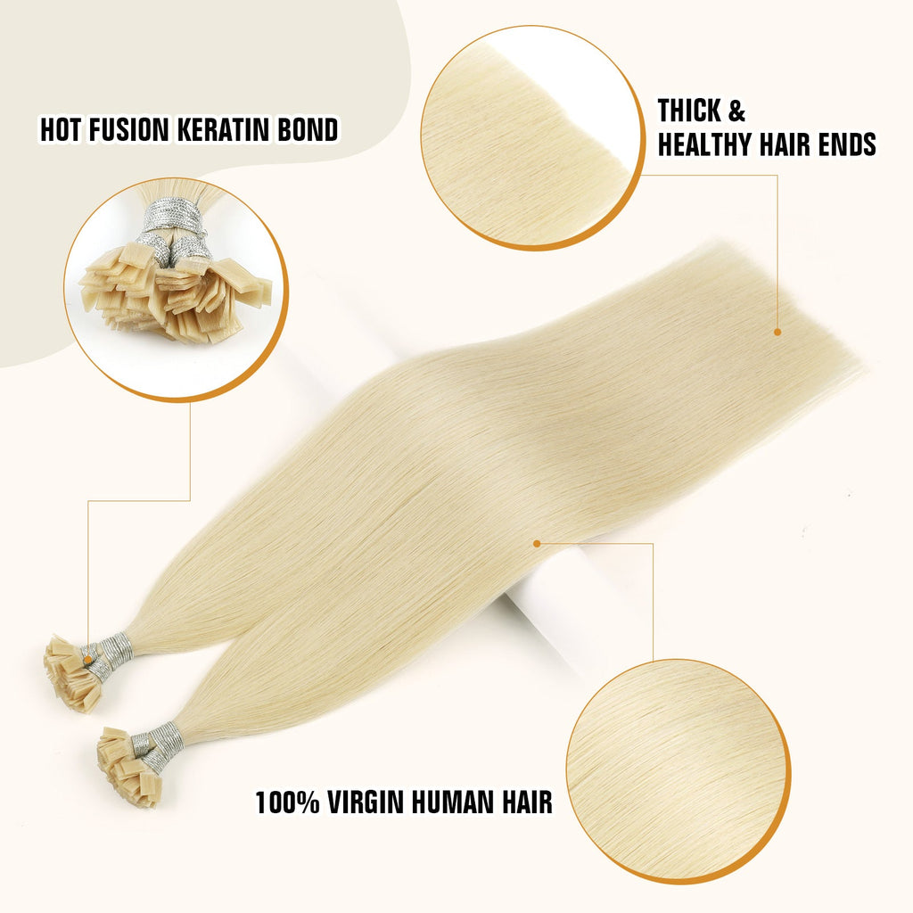 Keratin Bond Extensions Virgin Hair 613# Beach Blonde