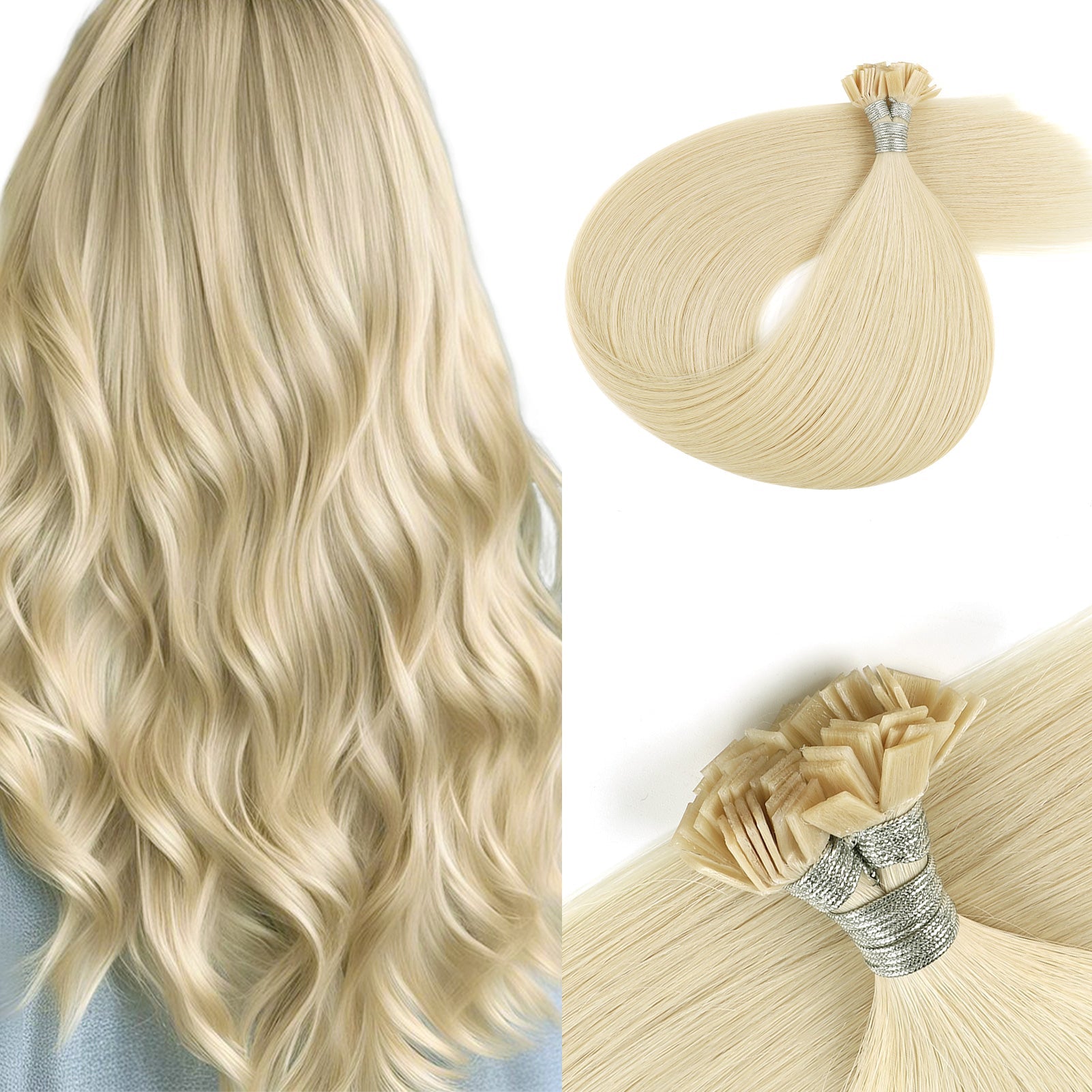 Keratin Bond Extensions Virgin Hair 613# Beach Blonde