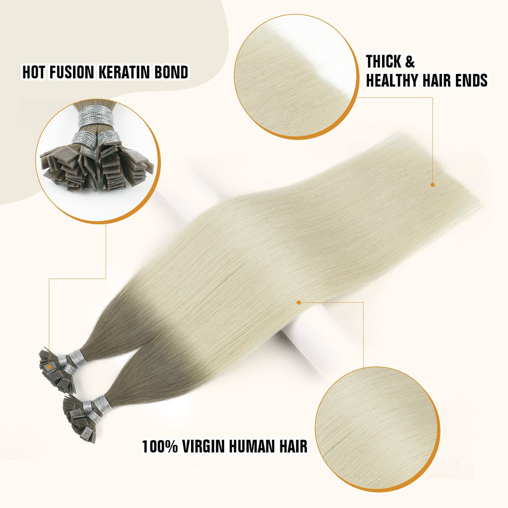 Keratin Bond Extensions Virgin Hair Ombre Color T16A/60A#