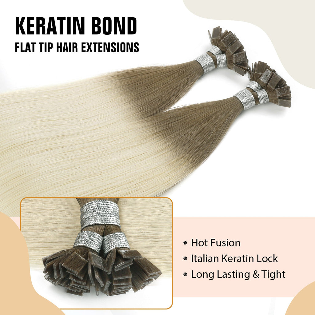 Keratin Bond Extensions Virgin Hair Ombre Color T9/60#