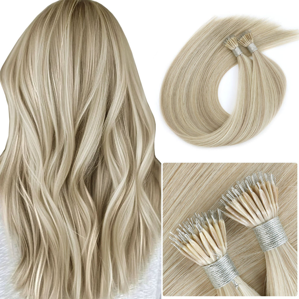 Virgin Nano Ring Hair Extensions Highlights P18A/60A#