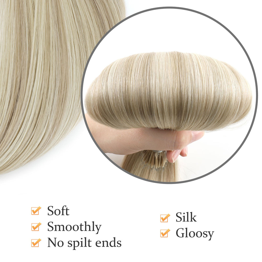 Virgin Nano Ring Hair Extensions Highlights P18A/60A#