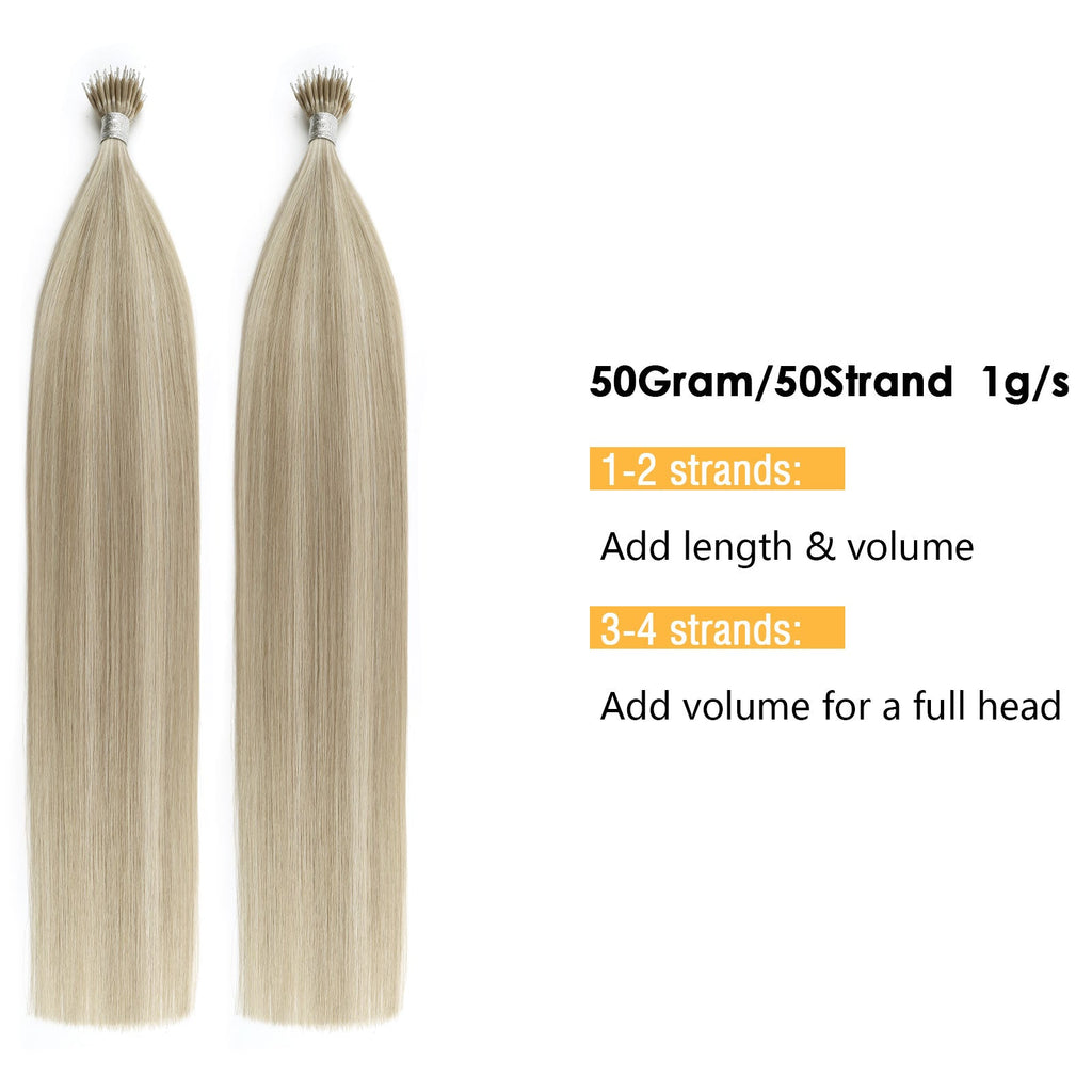 Virgin Nano Ring Hair Extensions Highlights P18A/60A#
