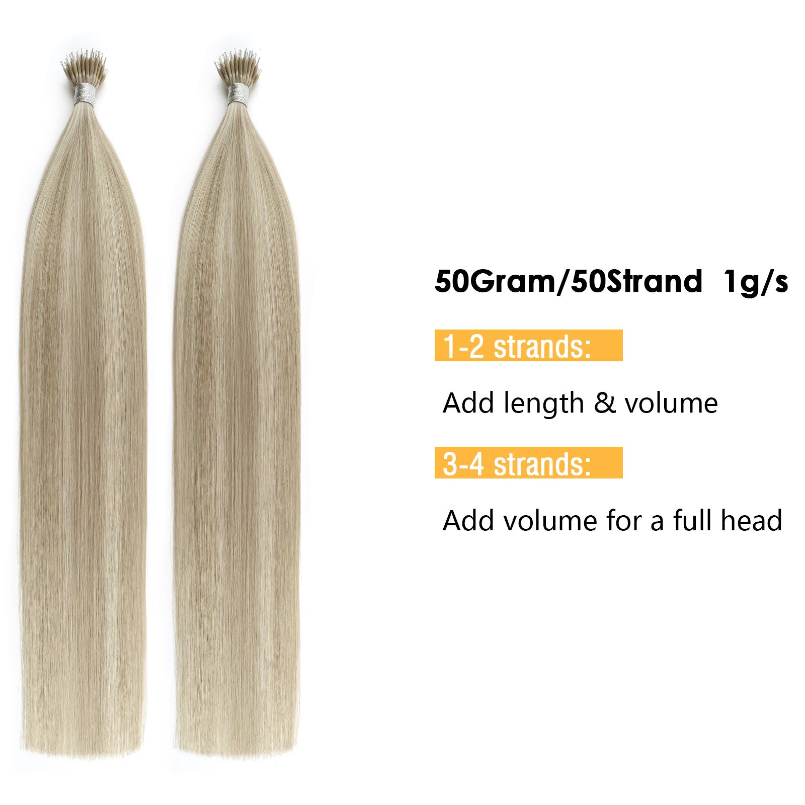Virgin Nano Ring Hair Extensions Highlights P18A/60A#