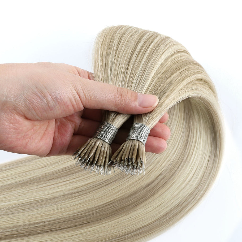 Virgin Nano Ring Hair Extensions Highlights P18A/60A#