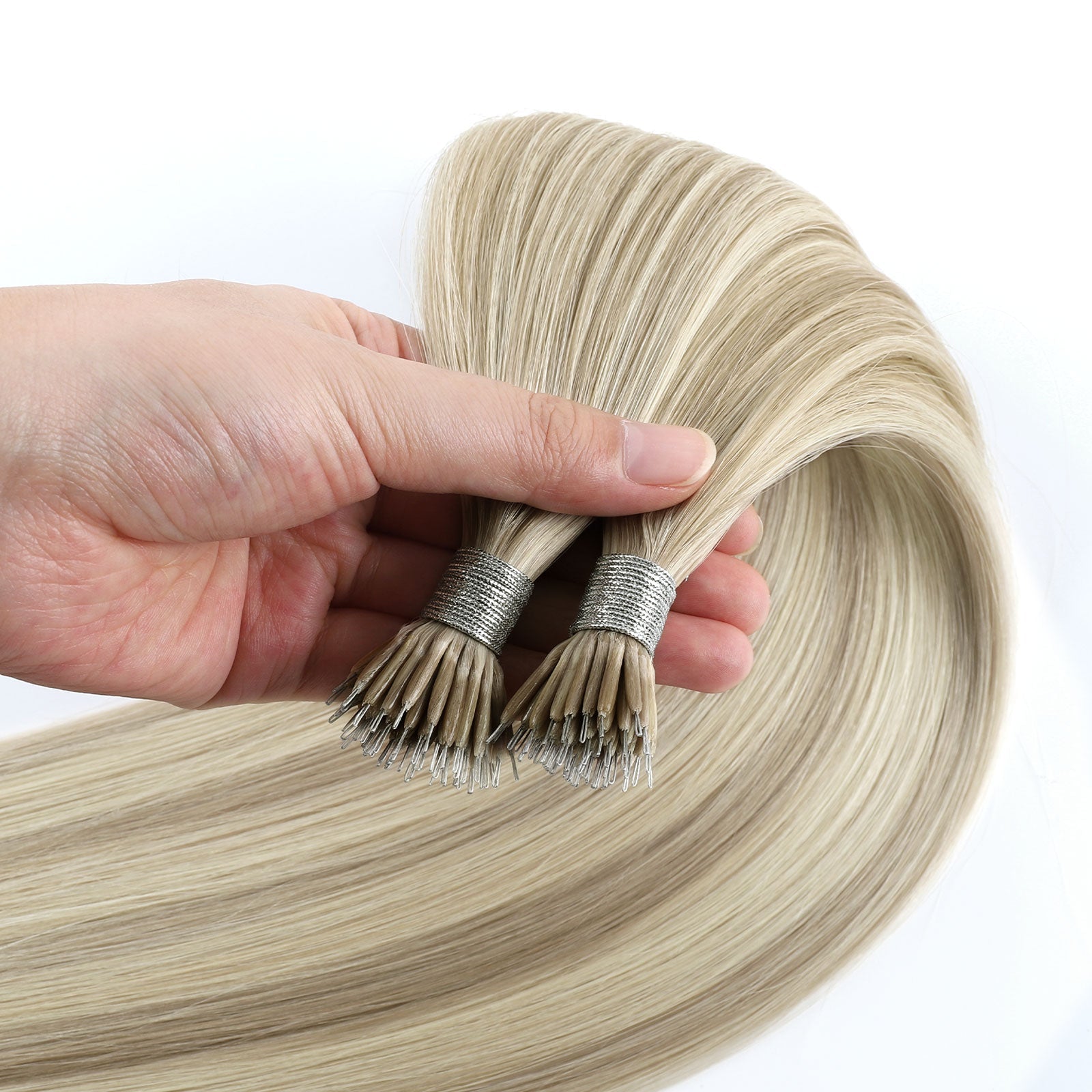 Virgin Nano Ring Hair Extensions Highlights P18A/60A#