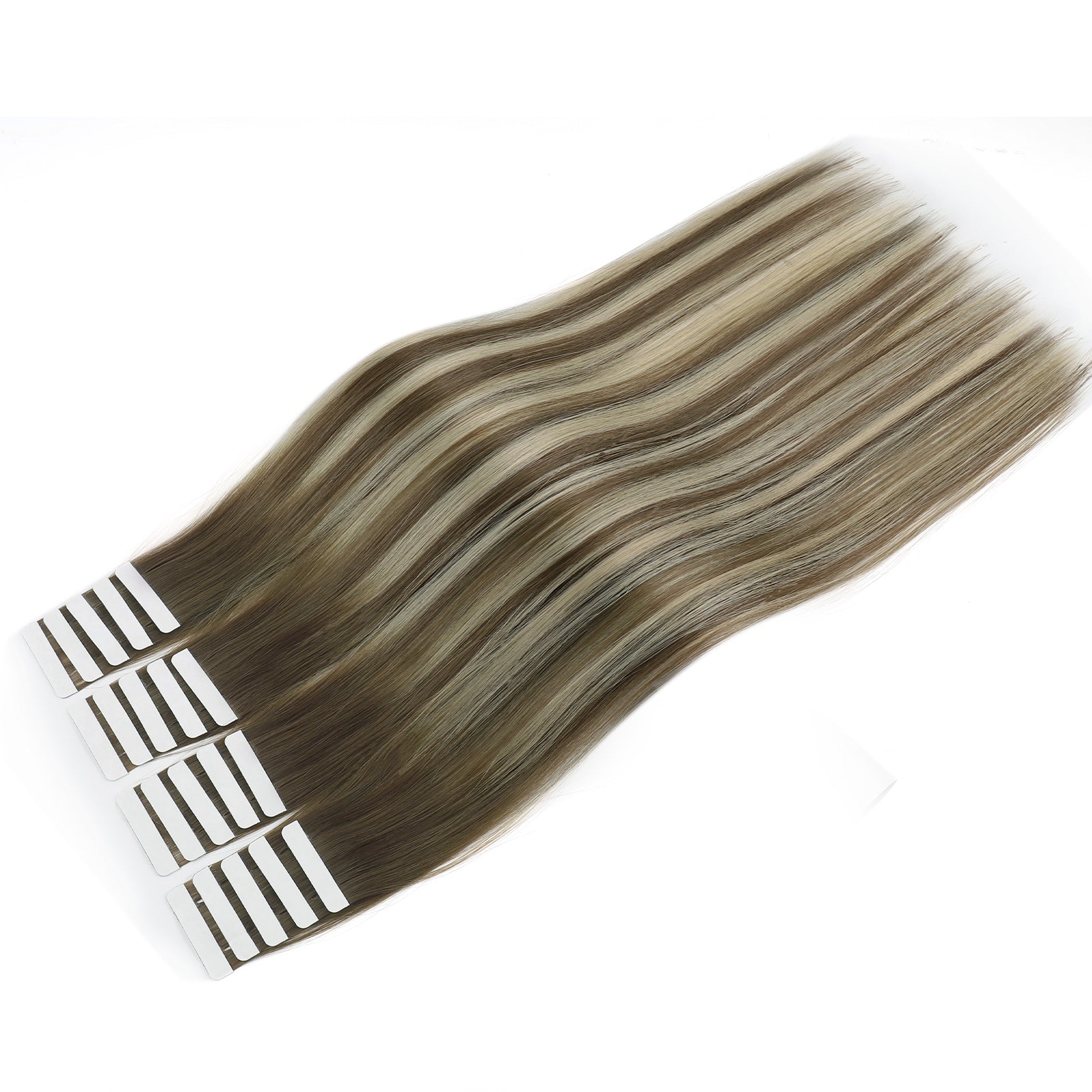 Virgin Tape in Hair Extensions Rooted Highlights R3-P3/60#