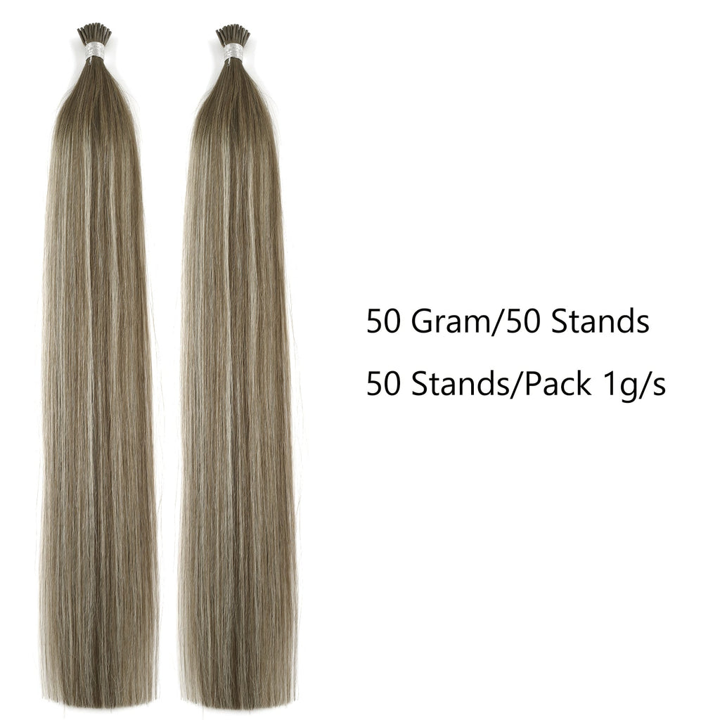 I Tip Hair Extensions Virgin Hair Rooted Highlights R3-P3/60#