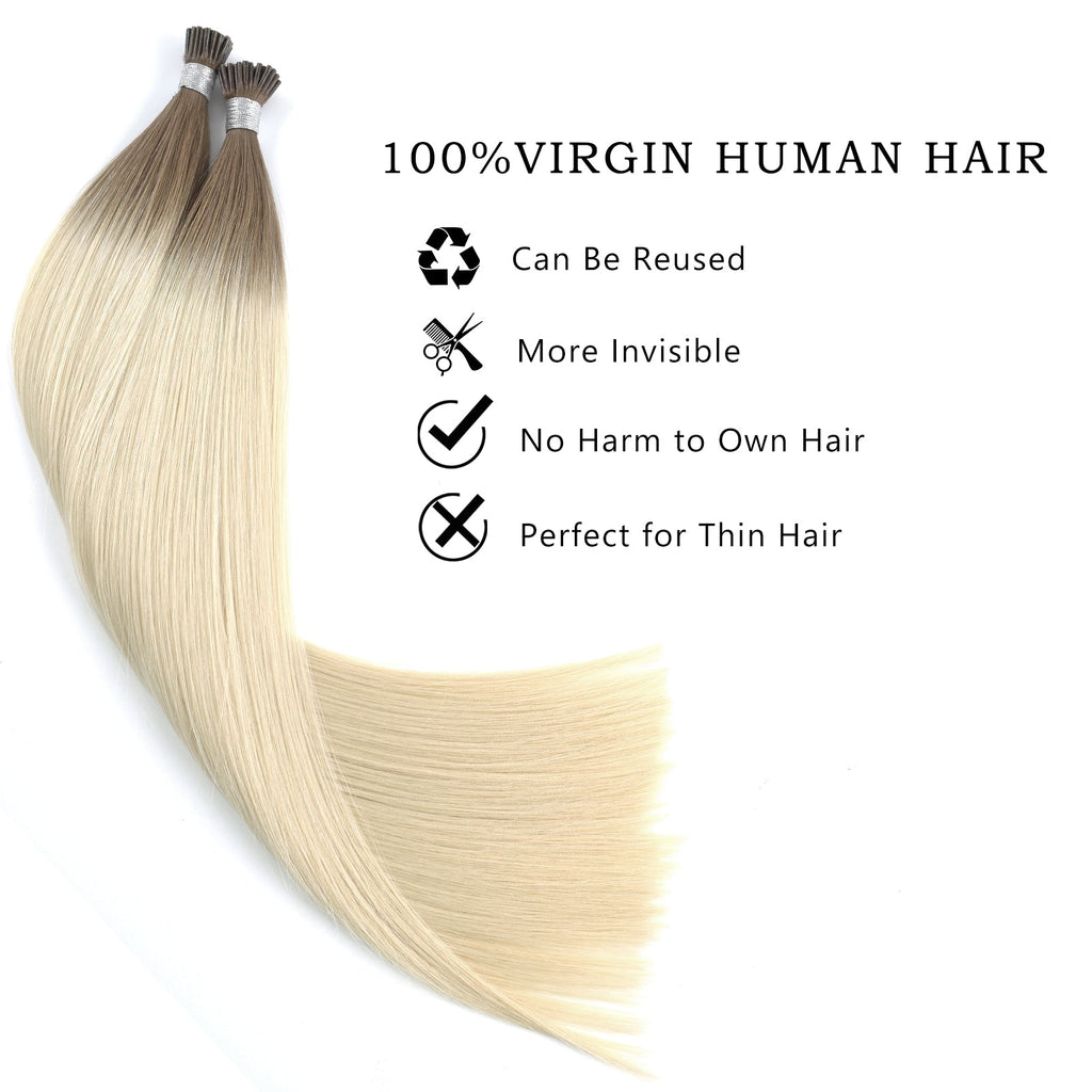 I Tip Hair Extensions Virgin Hair Ombre T9/60#