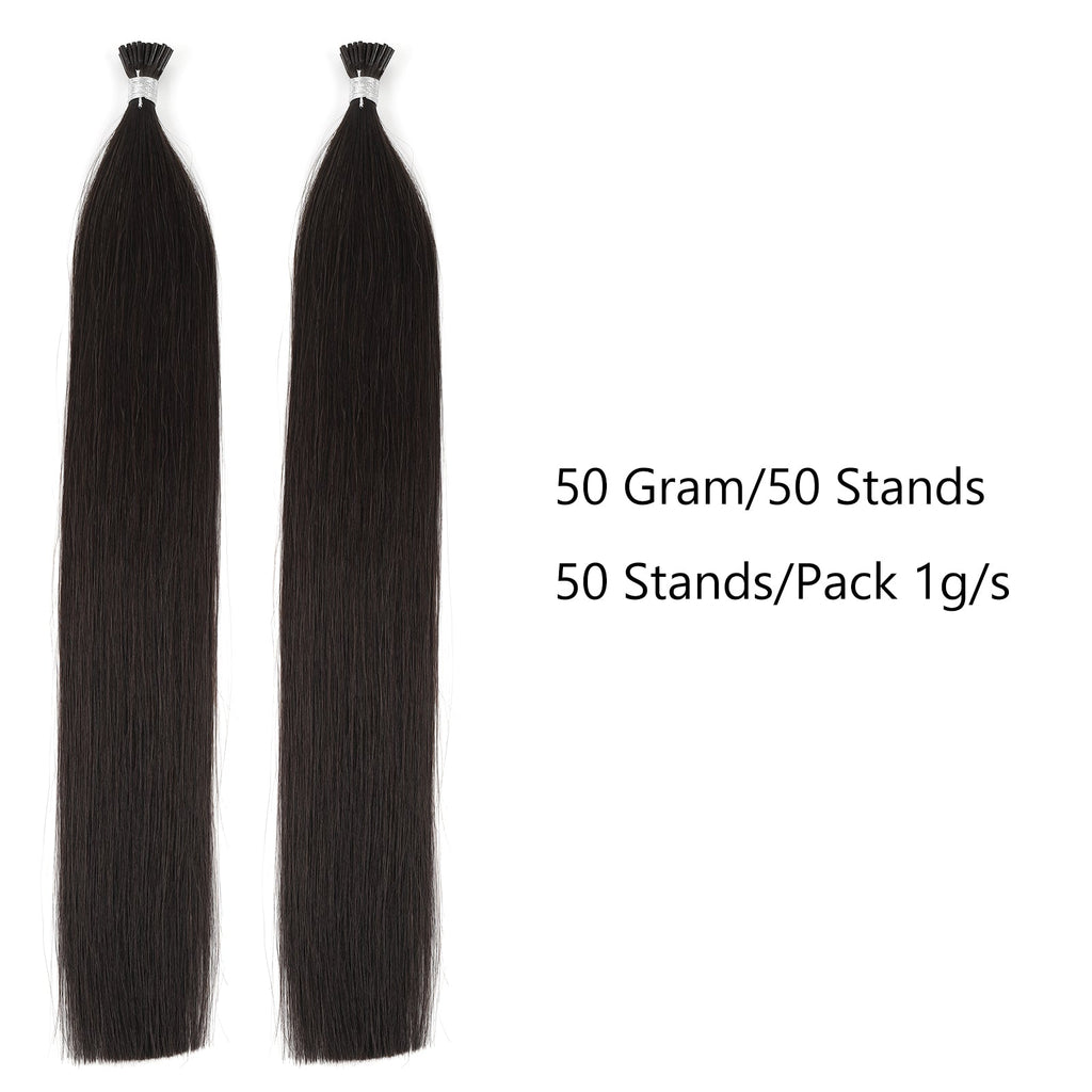 I Tip Hair Extensions Virgin Hair #1B Off Black
