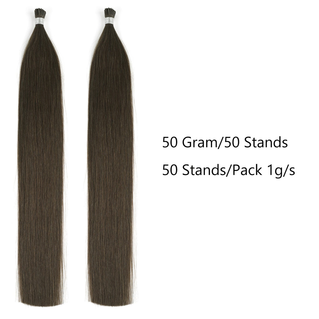 I Tip Hair Extensions Virgin Hair 2A# Dark Chocolate Brown