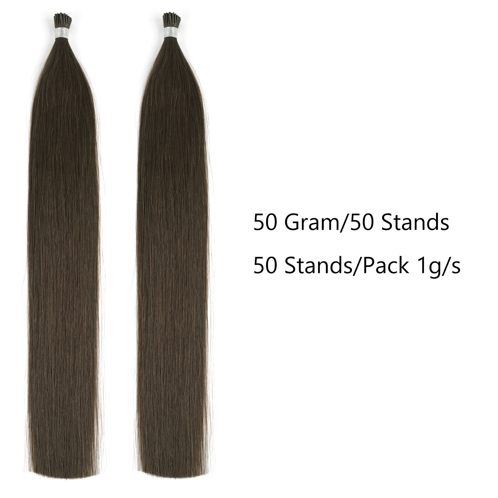 I Tip Hair Extensions Virgin Hair 2A# Dark Chocolate Brown