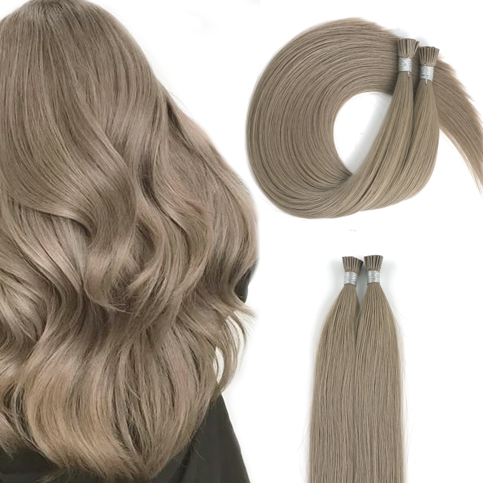 I Tip Hair Extensions Virgin Hair 18A# Sandy Brown