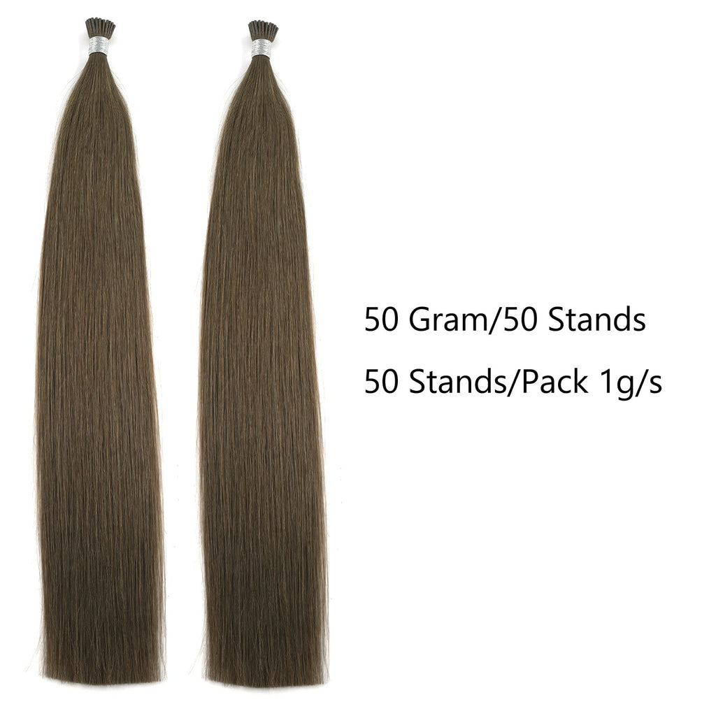 I Tip Hair Extensions Virgin Hair 4# Warm Chestnut Brown